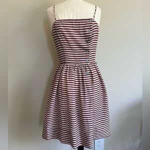Vintage 1970s Striped Button Front Dress